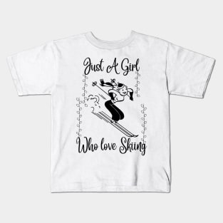 Just A Girl Who Loves Skiing Kids T-Shirt
